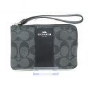 【新着】【中古】COACH(コーチ) シグネチャー柄 リストレット ダークグレー×黒 PVC(塩化ビニール)×レザー