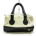 【中古】CELINE(セリーヌ) ハンドバッグ アイボリー×黒 レザー