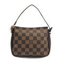 【新着】【中古】LOUIS VUITTON(ルイヴィトン) トゥルースメイクアップ ハンドバッグ エベヌ ダミエ・キャンバス