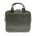 【新着】【中古】BOTTEGA VENETA(ボッテガヴェネタ) イントレチャート ハンドバッグ ダークグレー レザー