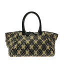 【新着】【中古】BOTTEGA VENETA(ボッテガヴェネタ) イントレチャート ハンドバッグ ベージュ×黒×ダークグレー レザー