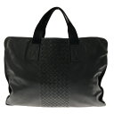 【新着】【中古】BOTTEGA VENETA(ボッテガヴェネタ) イントレチャート トートバッグ 黒 レザー