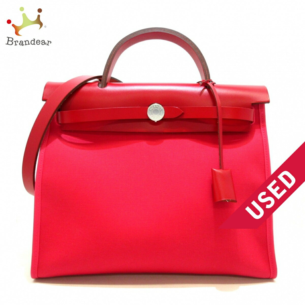 【新着】【中古】HERMES(エルメス) エールバッグジップPM ハンドバッグ シルバー金具 ローズメキシコ×ルージュピマン トワルオフィシエ×ヴァッシュハンターのサムネイル