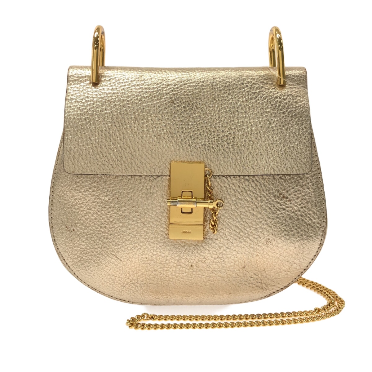 【新着】【中古】Chloe(クロエ) ドリューショルダーバッグ ショルダーバッグ チェーンショルダー ゴールド レザー