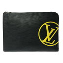 【新着】【中古】LOUIS VUITTON(ルイヴィトン) LVサークルポシェット ジュールGM クラッチバッグ ノワール×イエロー エピレザー