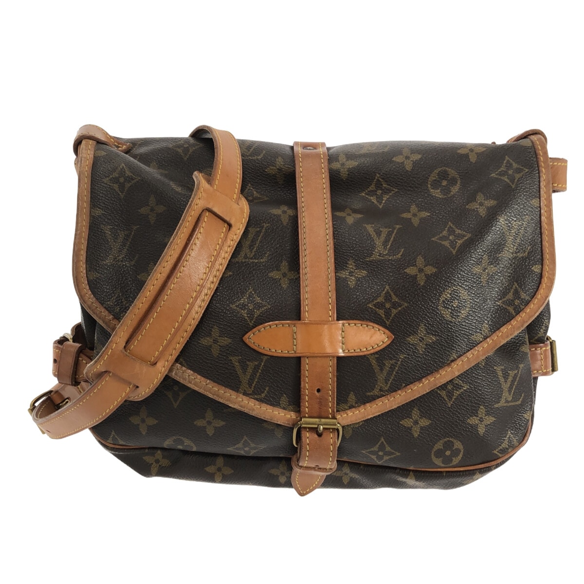 【中古】LOUIS VUITTON(ルイヴィトン) ソミュール30 ショルダーバッグ モノグラム・キャンバス