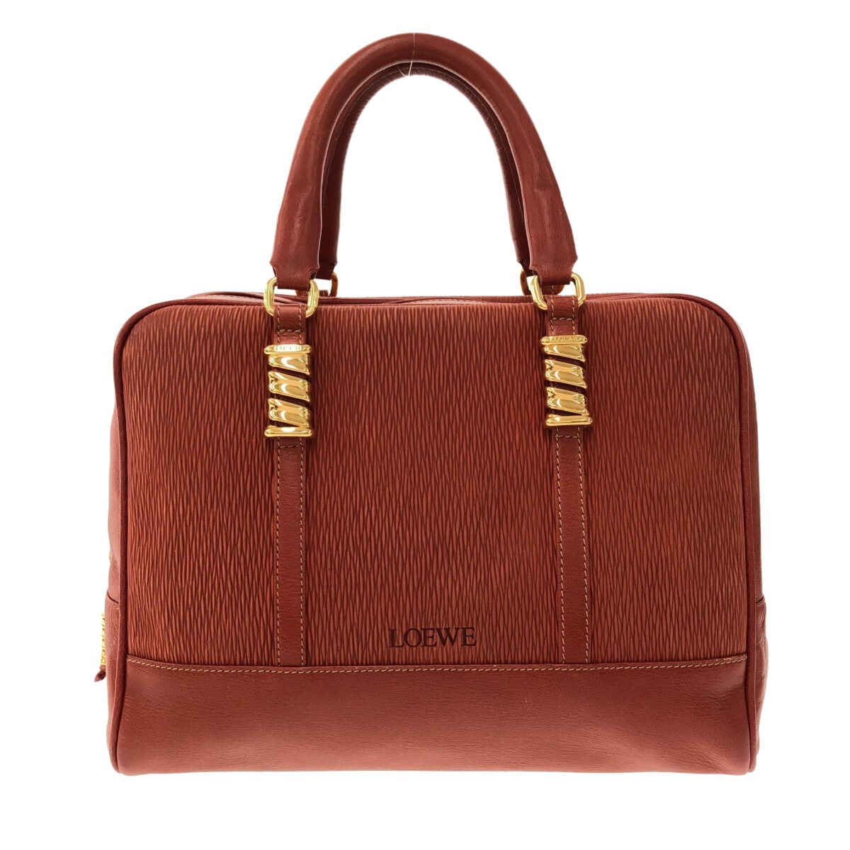 【新着】【中古】LOEWE(ロエベ) ベラスケス ハンドバッグ レッドブラウン ヌバック×レザー