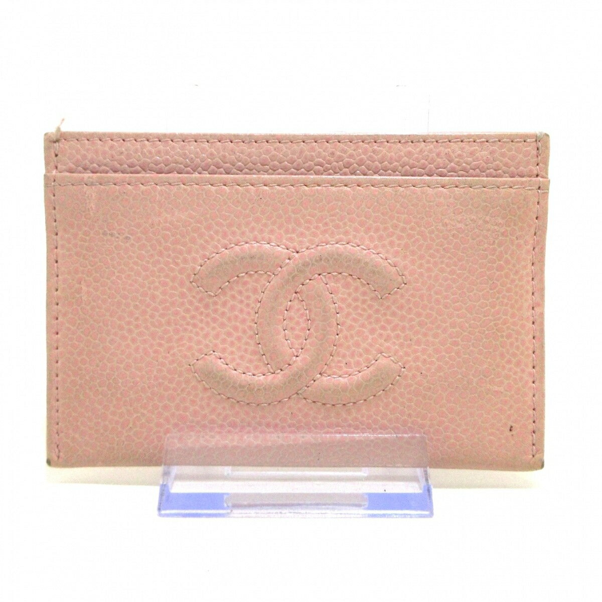 【新着】【中古】CHANEL(シャネル) カードケース ライトピンク キャビアスキン