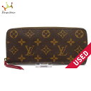 【新着】【中古】LOUIS VUITTON(ルイヴィトン) ポルトフォイユクレマンス 長財布 フューシャ モノグラム・キャンバス