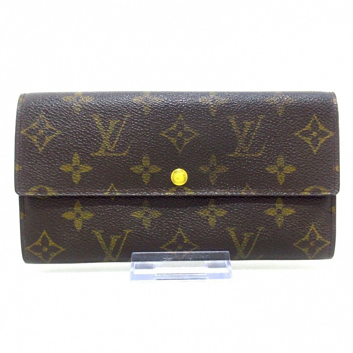 【中古】LOUIS VUITTON(ルイヴィトン) ポシェット・ポルト モネ クレディ 長財布 ■外側　⇒　モノグラム・キャンバス■内側　⇒　クロスグレインレザー 1