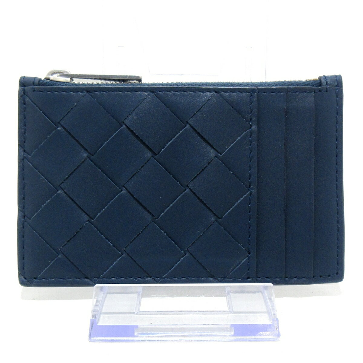 【新着】【中古】BOTTEGA VENETA(ボッテガヴェネタ) マキシイントレチャート コインケース カードケース付き ダークネイビー レザー