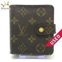 【新着】【中古】LOUIS VUITTON(ルイヴィトン) コンパクト・ジップ 2つ折り財布 モノグラム・キャンバス