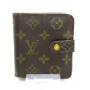 【新着】【中古】LOUIS VUITTON(ルイヴィトン) コンパクト・ジップ 2つ折り財布 モノグラム・キャンバス