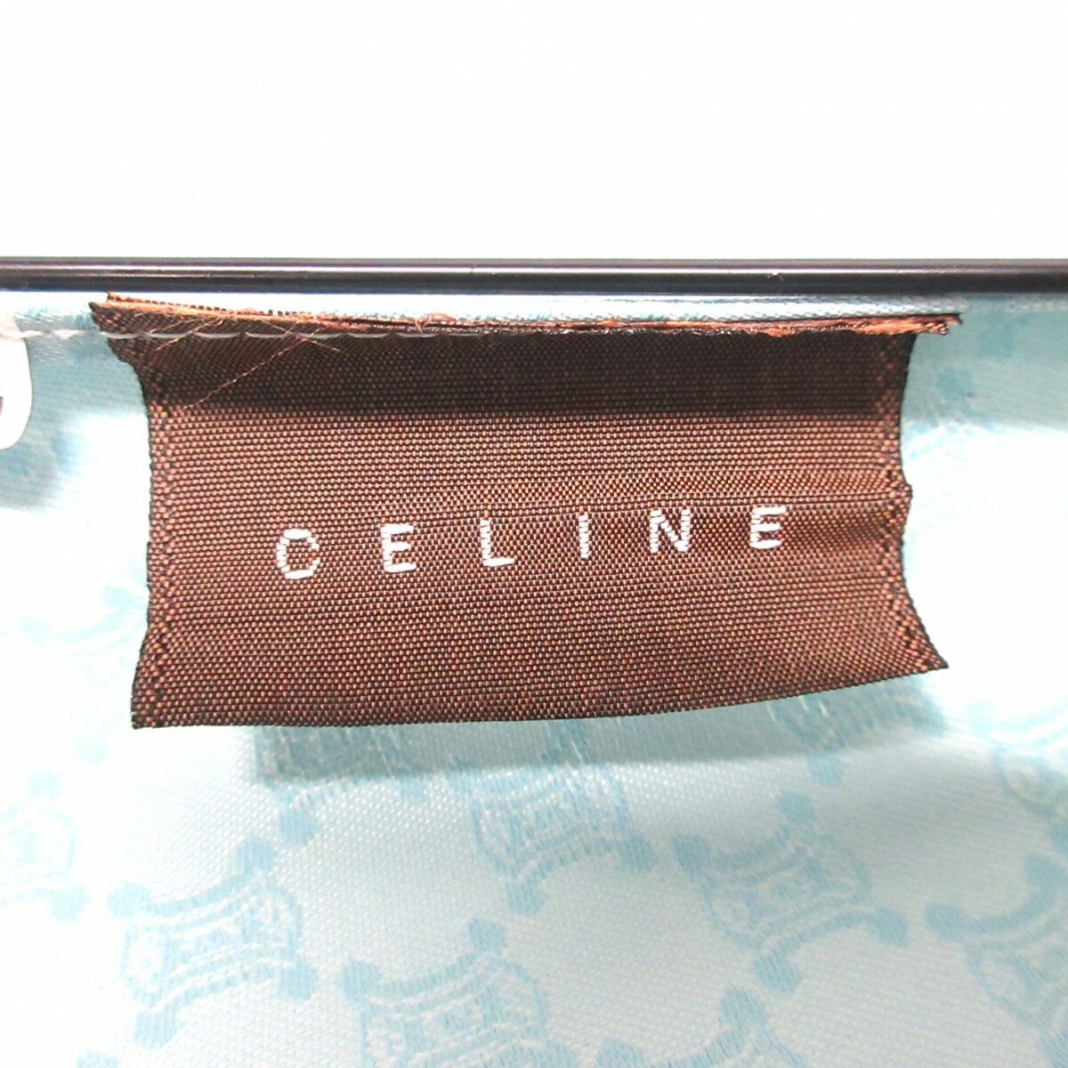 【新着】【中古】CELINE(セリーヌ) 折りたたみ傘 マカダム柄 ライトブルー×ライトグレー 化学繊維