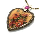 【新着】【中古】Michal Negrin(ミハエルネグリン) ネックレス ハート/フラワー/ボールチェーン ゴールド×ピンク×マルチ 金属素材×カラーストーン