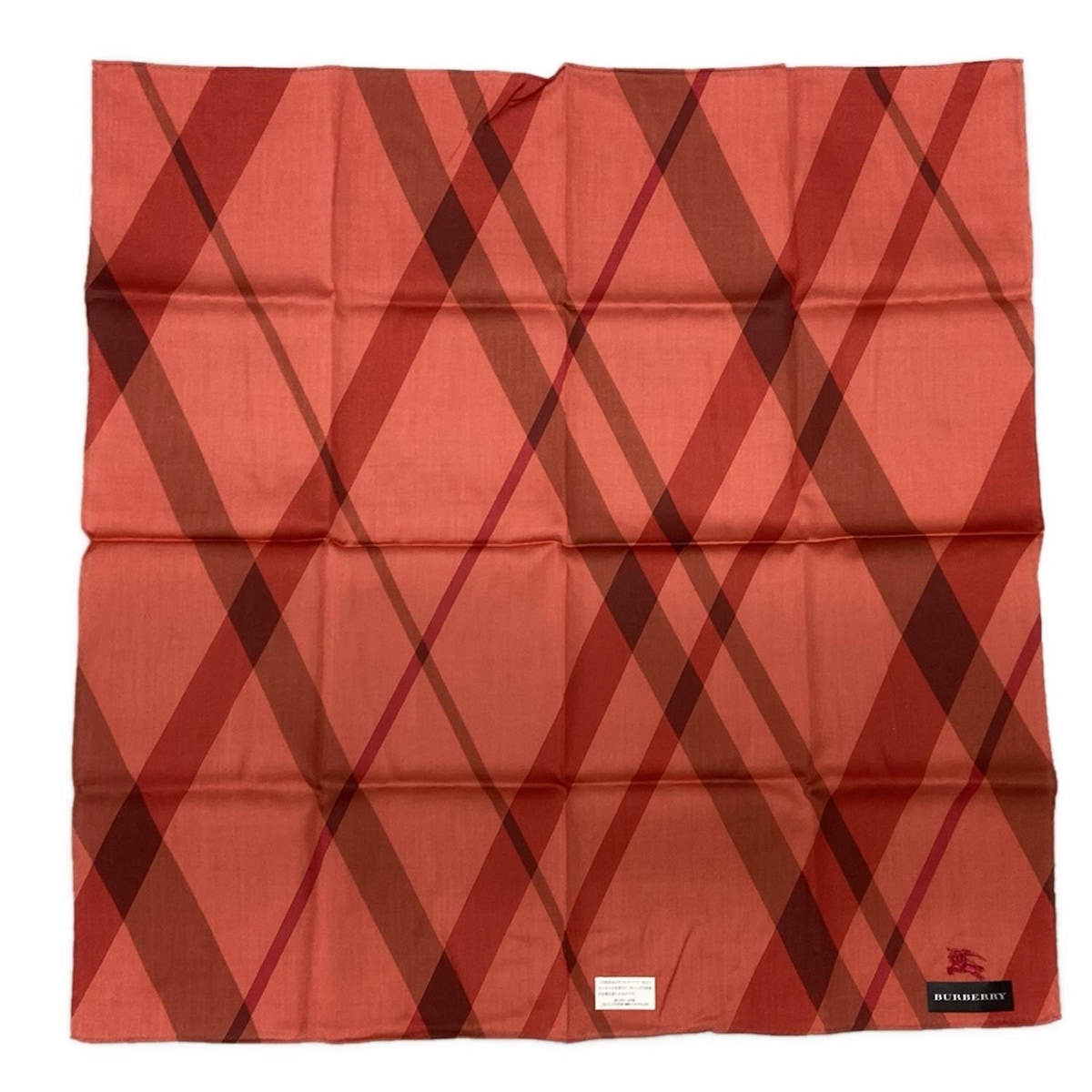 【中古】Burberry(バーバリー) ハンカチ レッド コットン