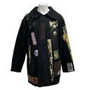 【新着】【中古】RAF SIMONS(ラフシモンズ) Large Sterling caban with patches コート 復刻/パッチワーク/冬物/長袖 黒×ダークブラウン×マルチ ウール