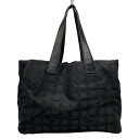 【新着】【中古】CHANEL(シャネル) ニュートラベルライントートMM トートバッグ 黒 レザー