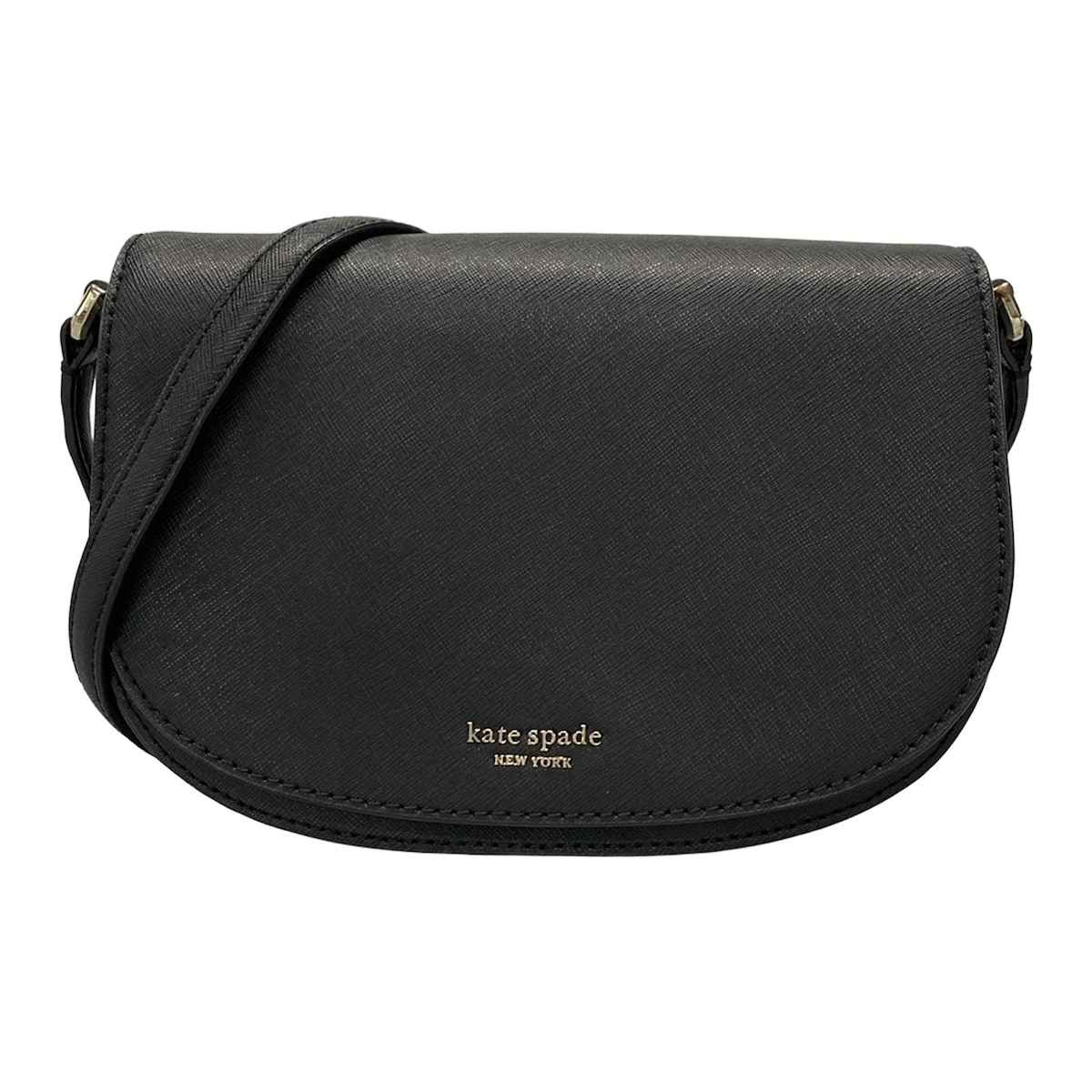 【中古】Kate spade(ケイトスペード) ショルダーバッグ 斜めがけ 黒 レザー