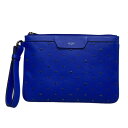 【中古】JIMMY CHOO(ジミーチュウ) ロケットプティ クラッチバッグ スタッズ/スター(星) ブルー レザー