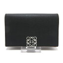【中古】LOEWE(ロエベ) アナグラム ビジネスカードホルダー 名刺入れ 黒×ブラウン