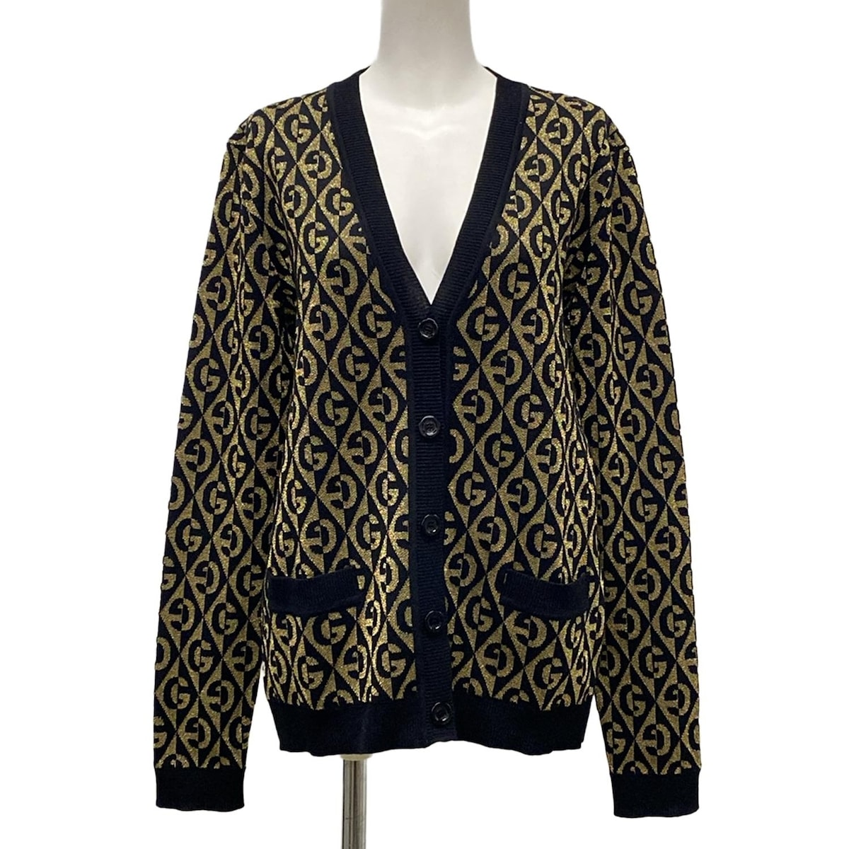 美品　gucci カーディガン　レディースSサイズ GUCCI グッチ カーディガン パーフォレーテッドGG コットン