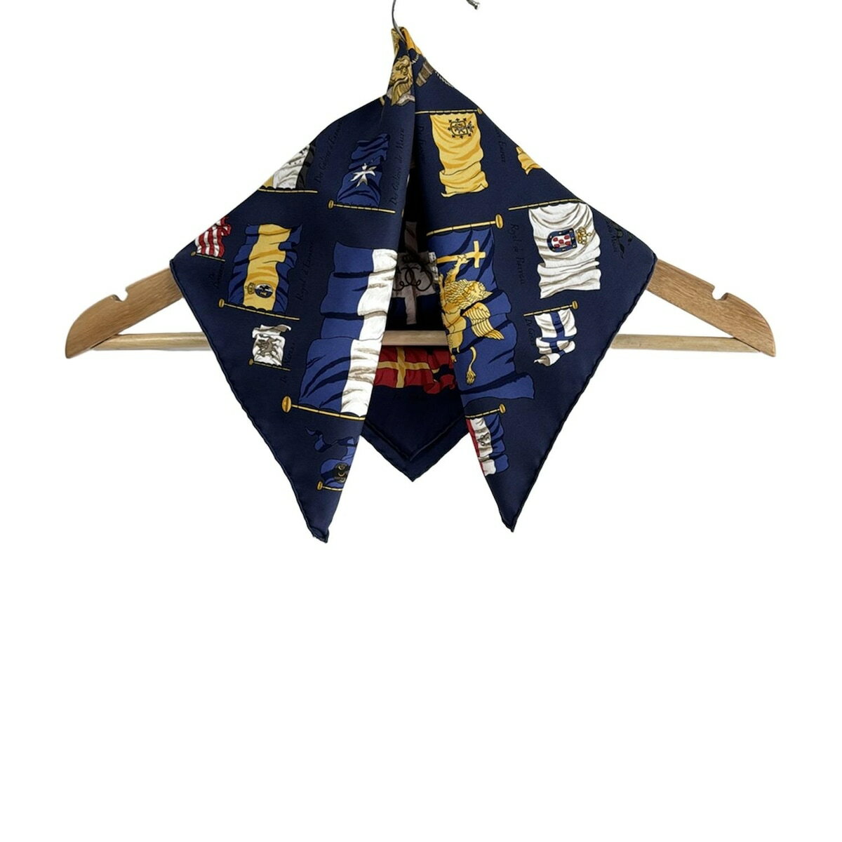 【中古】HERMES(エルメス) プチカレ スカーフ PAVOIS ダークネイビー×ネイビー×マルチ