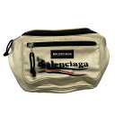 【中古】BALENCIAGA(バレンシアガ) エクスプローラーベルトパック ウエストポーチ ボディバッグ アイボリー×黒