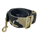 【中古】MARC JACOBS(マークジェイコブス) ショルダーストラップ 黒×ベージュ×白 レザー