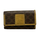 【中古】CELINE(セリーヌ) マカダム柄 キーケース 6連フック ダークブラウン×ブラウン レザー