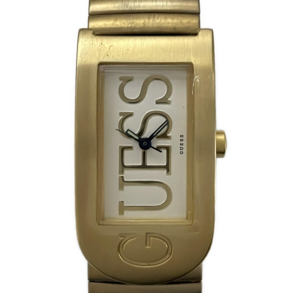 【中古】GUESS(ゲス) 腕時計 ゴムベルト アイボリー