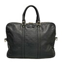 【中古】GUCCI(グッチ) インプリメ ビジネスバッグ 黒 レザー