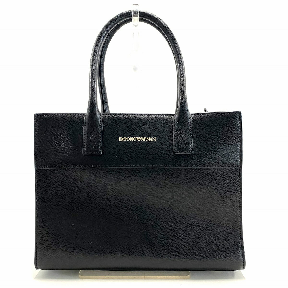 【中古】EMPORIOARMANI(エンポリオアルマーニ) ハンドバッグ 黒 レザー