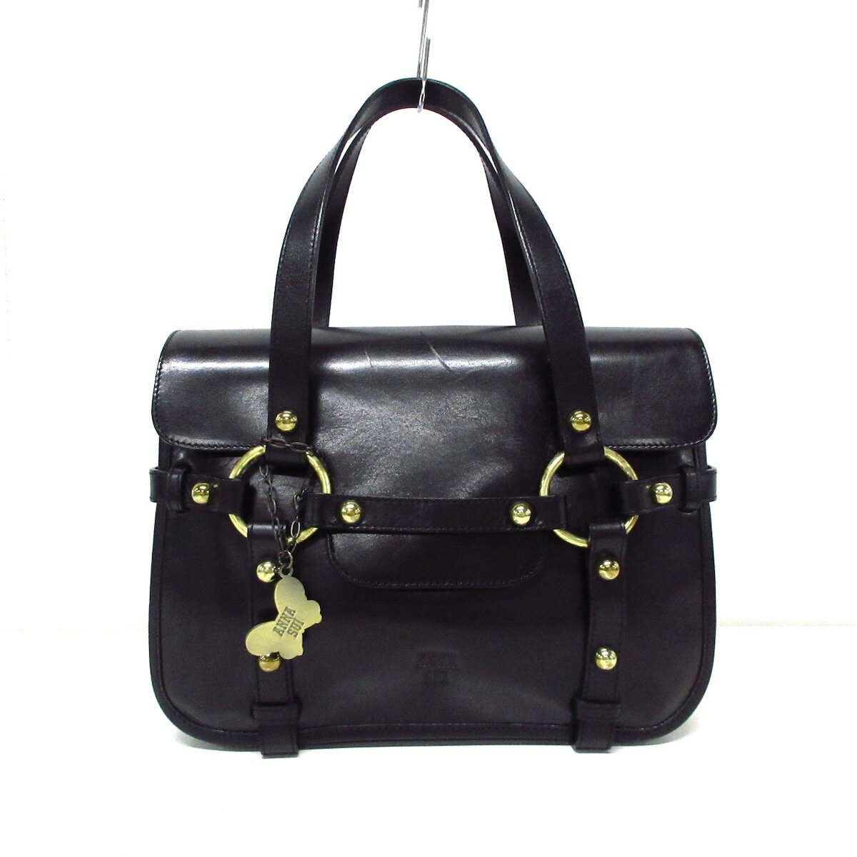 【中古】ANNA SUI(アナスイ) ショルダーバッグ 黒 レザー