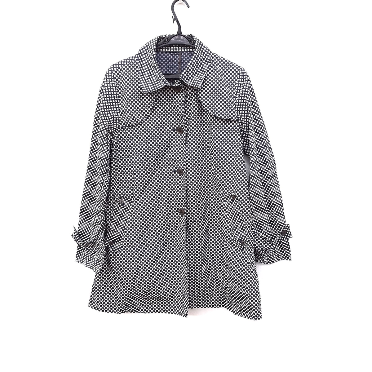 【新着】【中古】Aquascutum(アクアスキュータム) コート 長袖/ドット柄/春/秋 黒×ベージュ