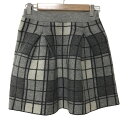 【中古】LANVIN en Bleu(ランバンオンブルー) スカート チェック柄 グレー×黒(4)