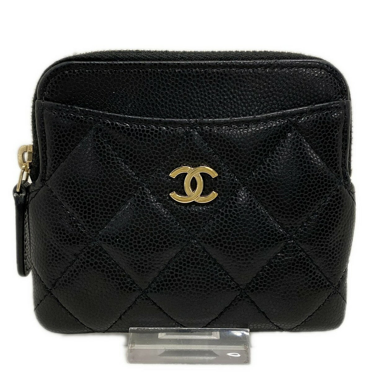 【中古】CHANEL(シャネル) マトラッセ コインケース 黒
