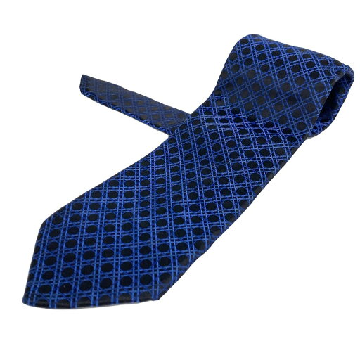 【中古】ZILLI(ジリー) ネクタイ シルク 黒×ブルー 【中古】ZILLI(ジリー) ネクタイ シルク 黒×ブルー