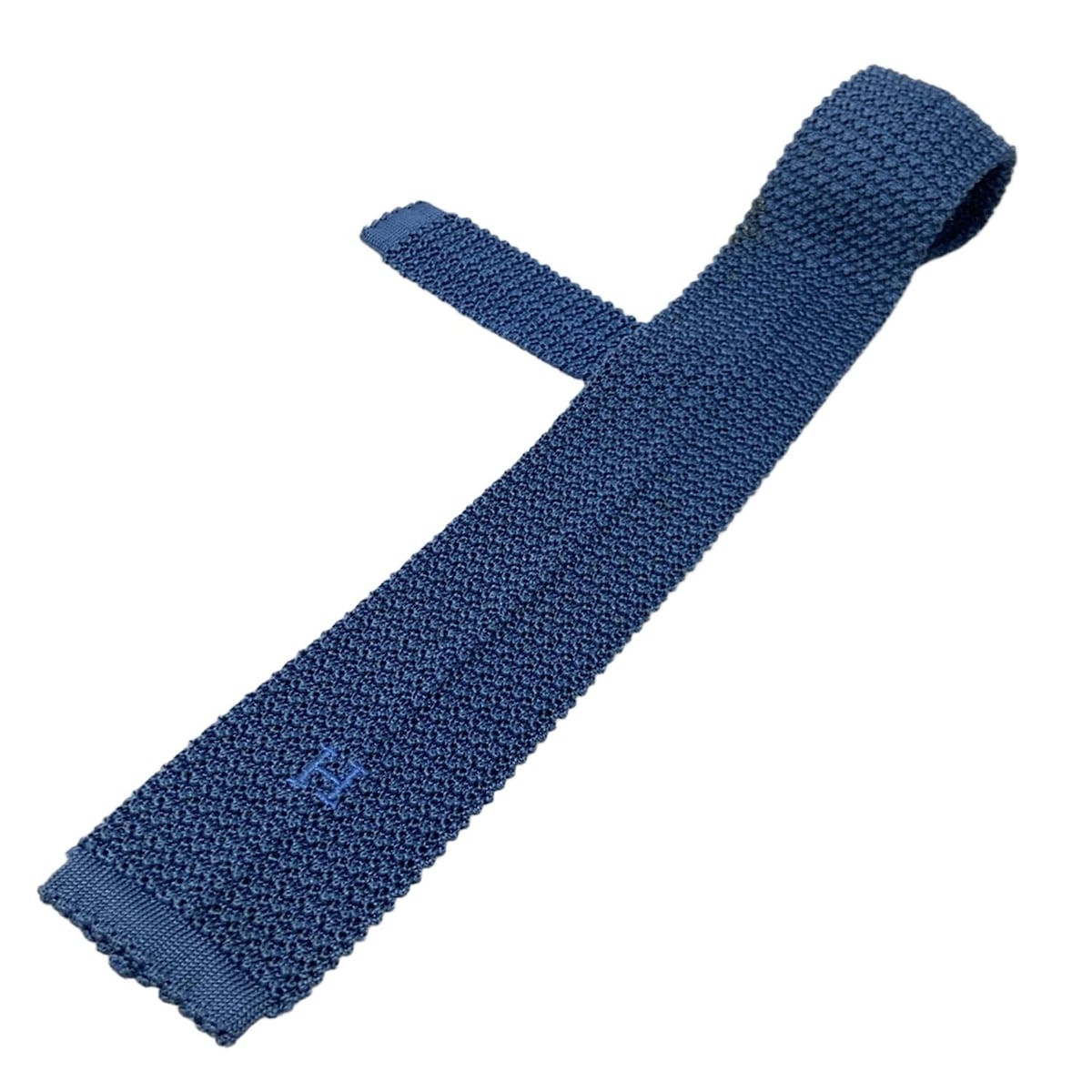 【中古】HERMES(エルメス) ネクタイ ニットタイ ブルー