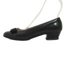 【中古】FERRAGAMO/SalvatoreFerragamo(サルバトーレフェラガモ) ヴァラ パンプス アウトソール張替済 黒 レザー(4)