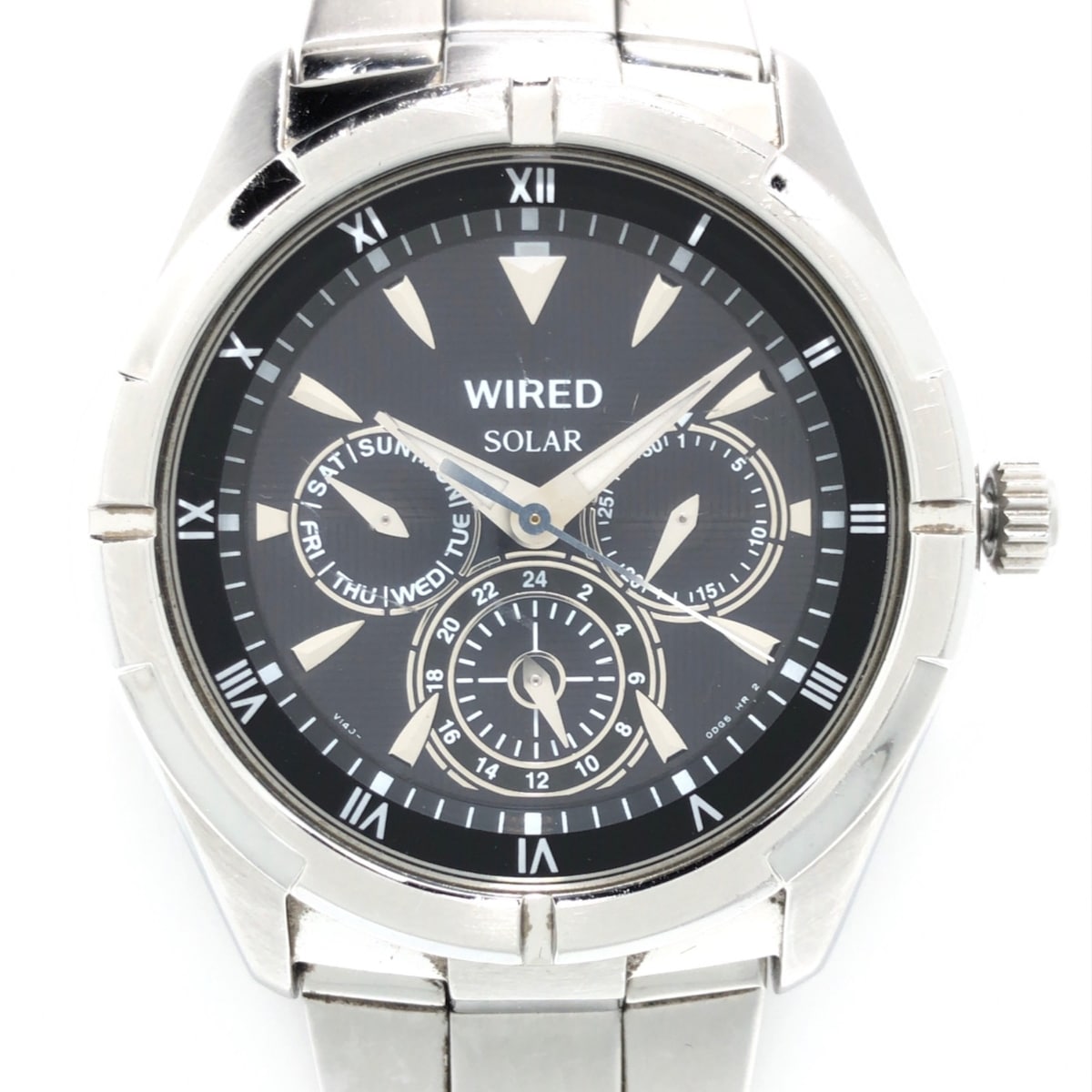 【中古】WIRED(ワイアード) 腕時計 トリプルカレンダー 黒