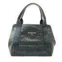 【中古】BALENCIAGA(バレンシアガ) ネイビーカバS トートバッグ ダークネイビー レザー