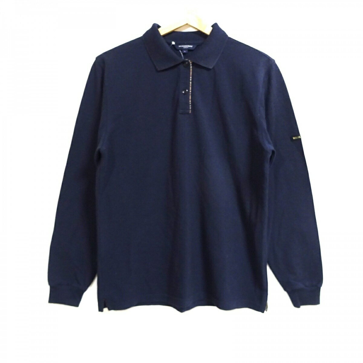 【中古】BURBERRYGOLF(バーバリーゴルフ) 長袖ポロシャツ ダークネイビー