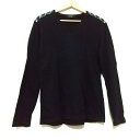 【新着】【中古】Burberry Black Label(バーバリーブラックレーベル) 長袖Tシャツ Vネック 黒×グレー