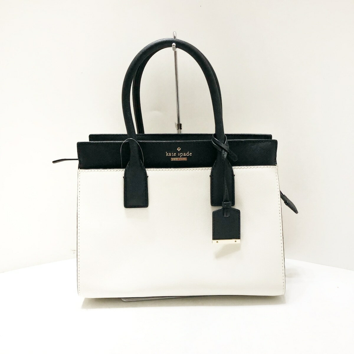 【中古】Kate spade(ケイトスペード) ハンドバッグ 白×黒 レザー