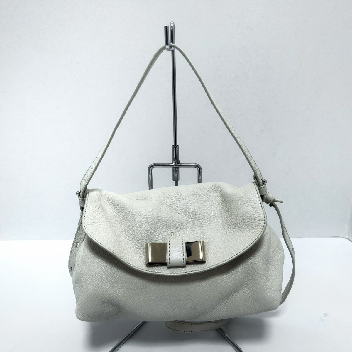 【中古】Chloe(クロエ) ショルダーバッグ 2way/ミニバッグ アイボリー レザー