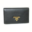 【新着】【中古】PRADA(プラダ) 名刺入れ 黒 レザー