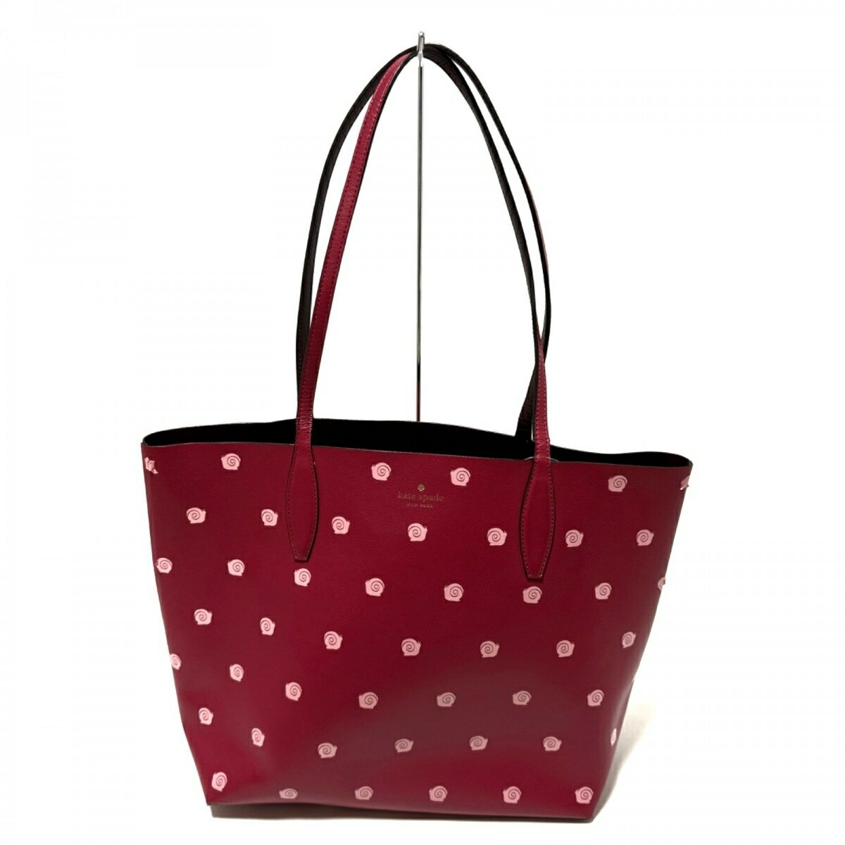 【中古】Kate spade(ケイトスペード) エンチャント フォレスト スネイル ラージ リバーシブル トート トートバッグ リバーシブル レッド×ベージュ レザー