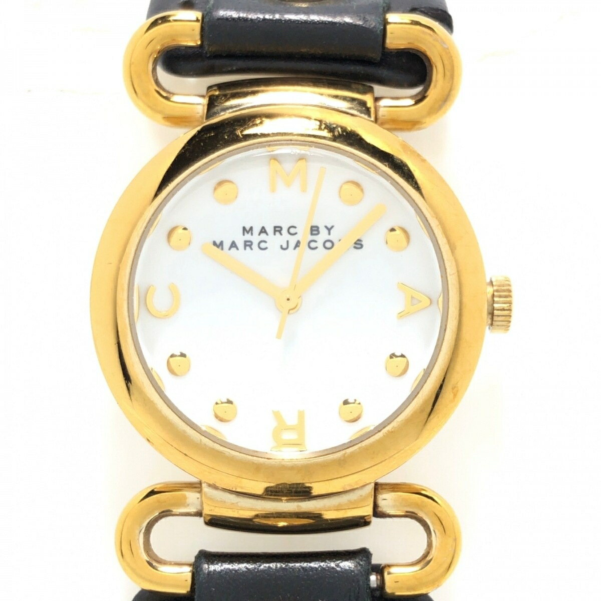 【中古】MARC BY MARC JACOBS(マークバイマークジェイコブス) 腕時計 ゴールド×白