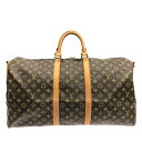 【中古】LOUIS VUITTON(ルイヴィトン) キーポル・バンドリエール55 ボストンバッグ モノグラム・キャンバス